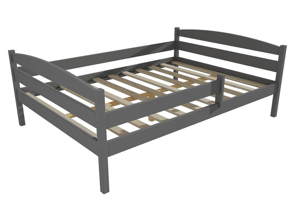 eoshop Detská posteľ DP 017 XL so zábranou (Rozmer: 120 x 200 cm, Farba dreva: farba sivá)